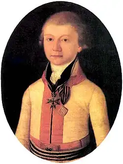 Портрет Александра Фёдоровича Буксгевдена c ромбовидной медалю«За взятие Праги»