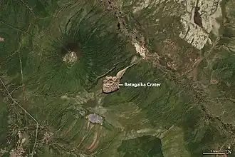 Вид кратера из космоса