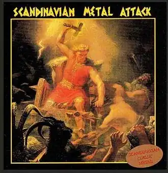 Обложка альбома Bathory «Scandinavian Metal Attack» (1984)