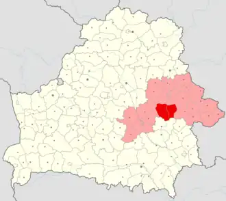 Быховский район на карте