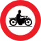 Gesloten voor motorfietsen/Accès interdit aux motocyclettes et motocyclettes légères