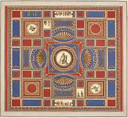 Роспись «Золотого свода» (volta dorata) Терм Тита в Риме. 1776. По рисунку Ф. Смуглевича. Офорт, резец, акварель