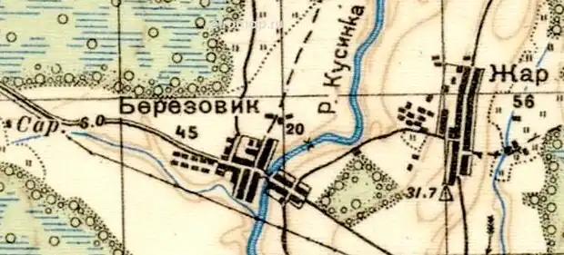 План деревни Берёзовик. 1937 год
