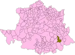 Расположение муниципалитета Берсокана на карте провинции