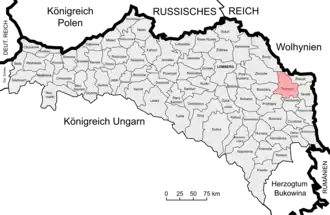 Округ Тарнополь на карте