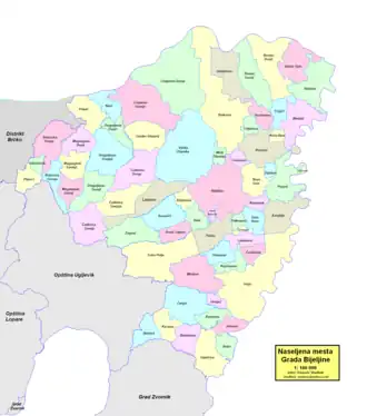 Община Биелина (Град Биелина) на карте