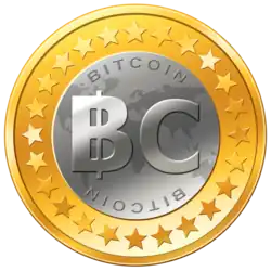 Символ биткойна с одной вертикальной линией