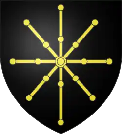 Карбункул со множеством «яблок» (bourdonné) на гербе Аркьяна