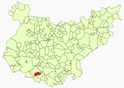 Расположение муниципалитета Бодональ-де-ла-Сьерра на карте провинции