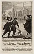Гравюра издания Х. Артсенса «Честь Амстердама и его восхождение благодаря невероятным чудесам». Иллюстрация «Амстердамского чуда 1345 года: слепой исцелен чудесным хозяином. 1639
