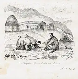 Японские солдаты перед офицером