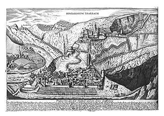 Гравюра, изображающая бомбардировку Трарбаха и Гревенбурга.