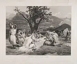 Арабы в своём лагере слушают рассказ о марабуте. С оригинала Ораса Верне