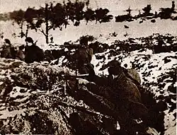 Бойцы 12-й Славонской дивизии на позициях в январе 1945 года