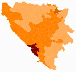 Западногерцеговинский кантон на карте