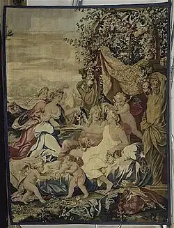 Амур и Психея. До 1674. Шпалера. Картон Л. Булоня по оригиналу Рафаэля Санти. Шато де По