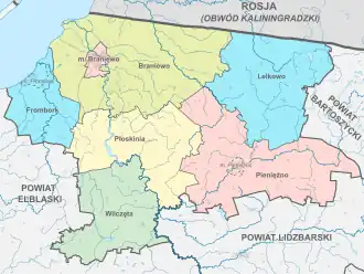 Браневский повет на карте