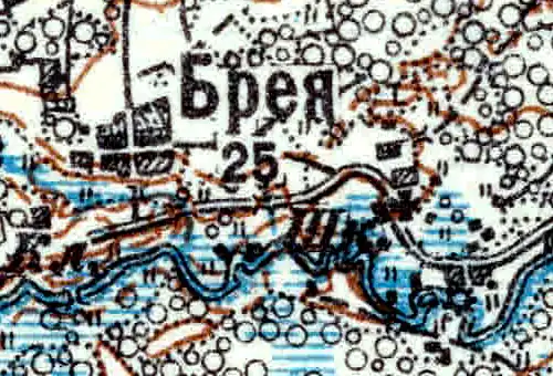 Деревня Брея карте 1926 года