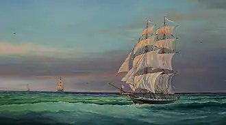 Встреча брига "Меркурий" с турецкими кораблями.