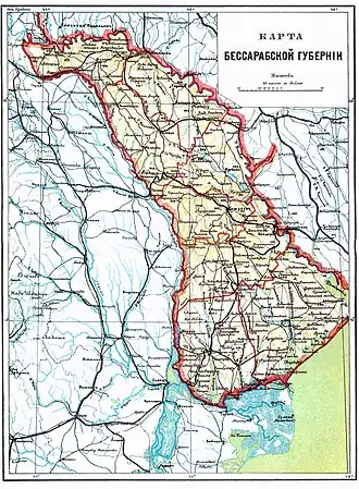 Бессарабская губерния на карте