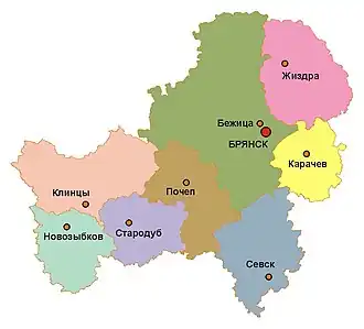 Брянская губерния на карте