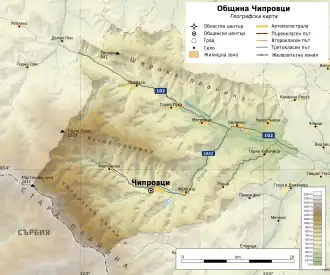 Община Чипровци на карте