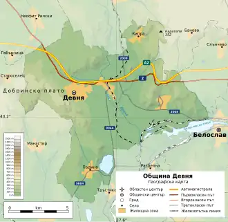 Община Девня на карте