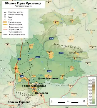 Община Горна-Оряховица на карте