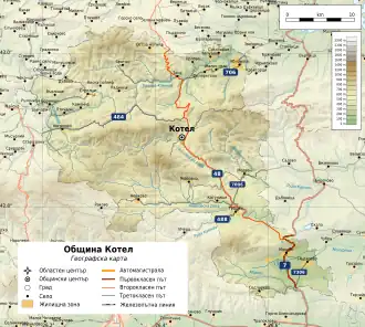 Община Котел на карте