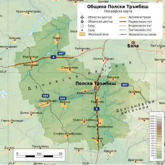 Община Полски-Трымбеш на карте