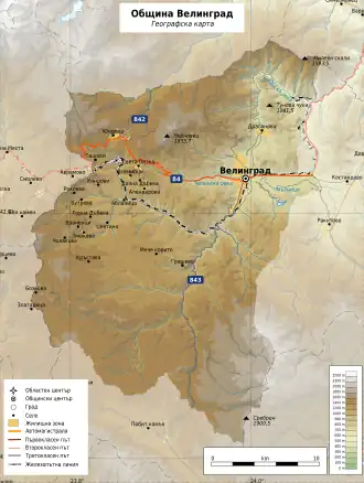 Община Велинград на карте