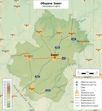 Община Завет на карте