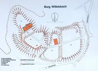 Общий план местности, где располагался замок