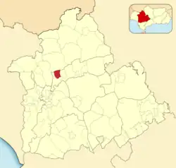 Расположение муниципалитета Бургильос на карте провинции