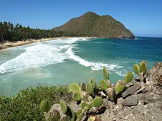 Гористая береговая линия на центральном побережье. Чорони, штат Арагуа