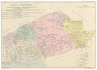 Вилайет Конья на карте