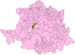 Расположение муниципалитета Каньявераль на карте провинции