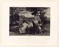 Калисто поддается любви. Литография