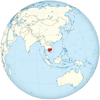 Камбоджа на карте мира