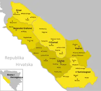 Герцегбосанский кантон на карте