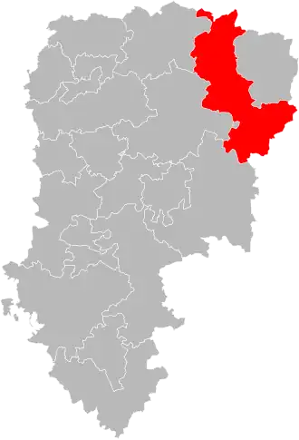 Кантон на карте департамента Эна