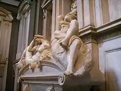 Новая сакристия. Саркофаг Лоренцо Медичи, герцога Урбинского