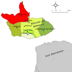 Расположение муниципалитета Кастьельфабиб на карте провинции
