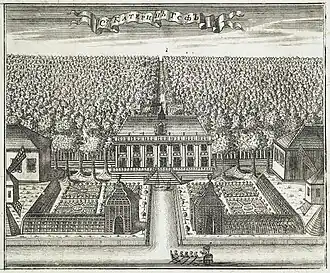 Екатерингоф в Петровское время. С гравюры Зубова. 1716 год