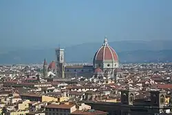 Вид на собор, кампанилу и баптистерий с Площади Микеланджело