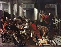 Изгнание торгующих из храма. Между 1610 и 1620. Холст, масло. Берлинская картинная галерея