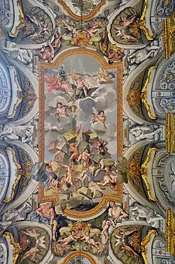 Аурелиано Милани. Роспись плафона Зеркальной галереи. 1733