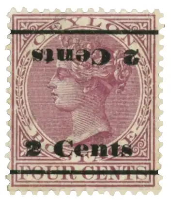 1888: 2 цента, двойная перевернутая надпечатка