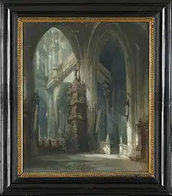 Эскиз декорации к III акту второй сцены премьерной постановки оперы Ш. Гуно «Фауст». 1869. Холст, темпера