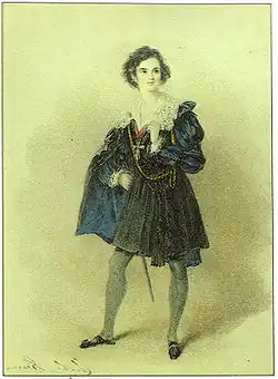 в образе Гамлета (1838)